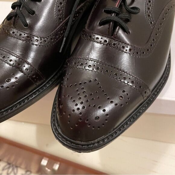 NIB Men's Vintage Wingtip Oxford Dress Shoes Dark Brown - US 7.5 - Picture 7 of 10